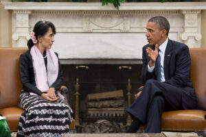 Aung San Suu Kyi meets Barak Obama